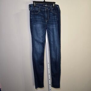 Hollister Womens Dark Wash Low Rise Super Skinny Jeans Size 28 x 32 Denim sz 7L